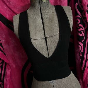 Out From Under Hailey Seamless Plunge Bra Top Black